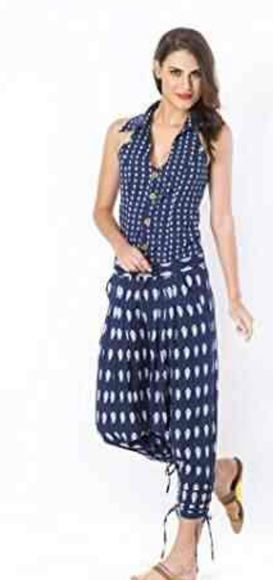Desi Weavess Indigo Sleeveless Jodhpuri Jumpsuit - Picture 4 of 13